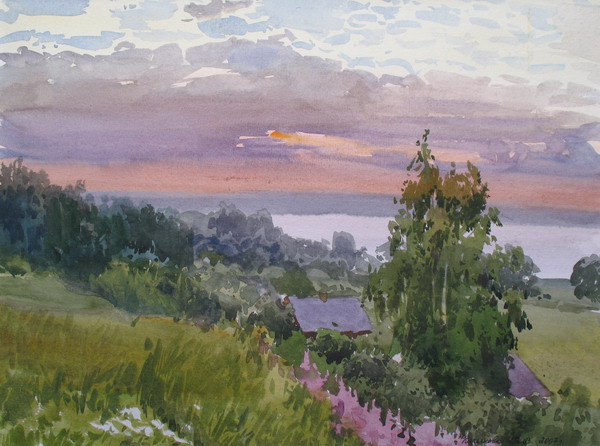 Виктория Кирьянова. Закат на Плещеевом озере, 2007